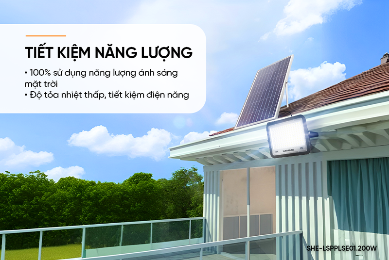Đèn pha năng lượng mặt trời Sunhouse Spec SHE-LSPPLSE01.200W - hình 4