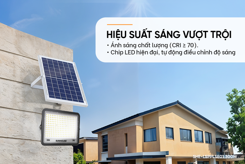 Đèn pha năng lượng mặt trời Sunhouse Spec SHE-LSPPLSE01.300W - hình 3