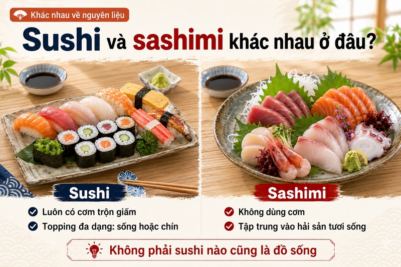 Khác nhau về nguyên liệu