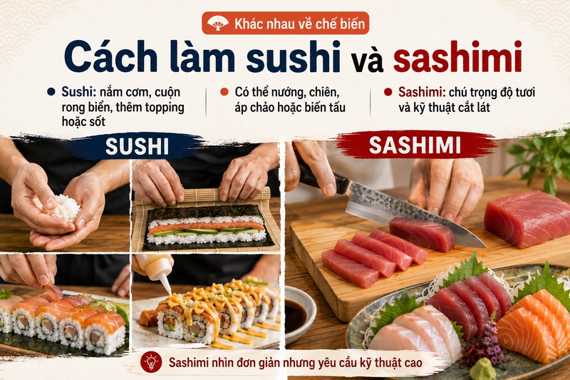 Khác nhau về cách chế biến