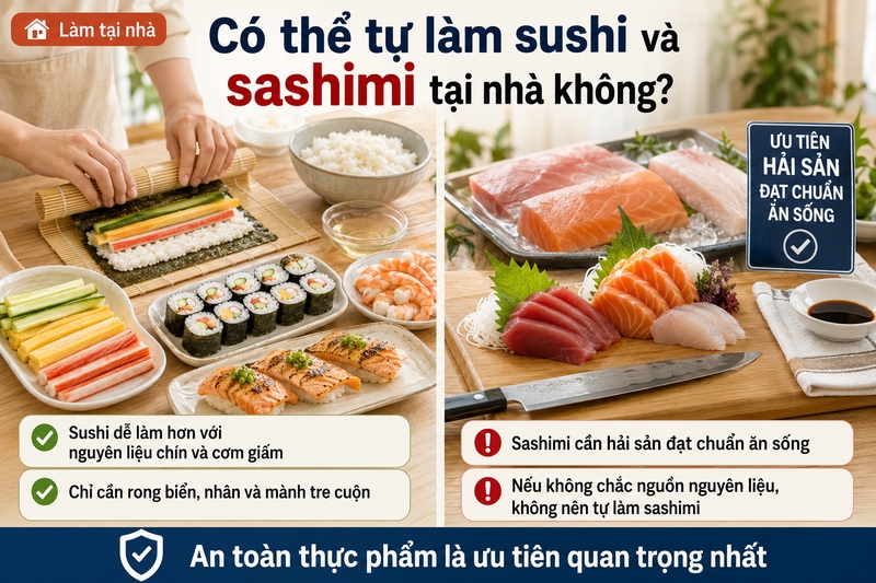 Có thể tự làm sushi và sashimi tại nhà không
