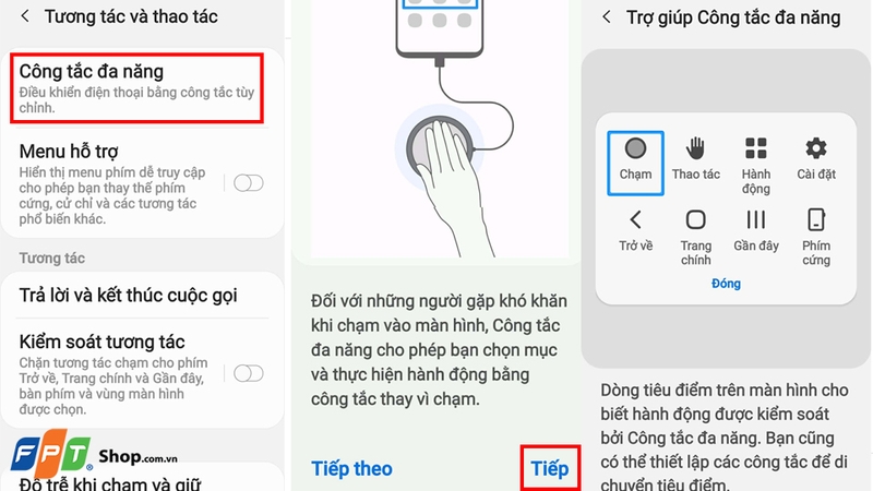 Thiết thiết lập các nút công tắc