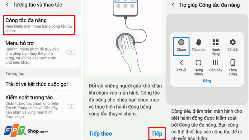 Thiết thiết lập các nút công tắc