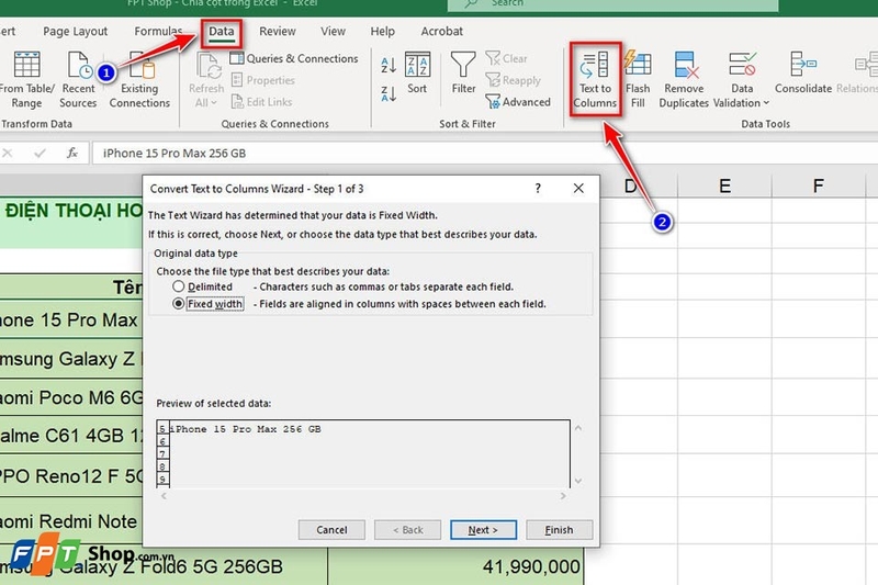 Tách 1 ô thành 2 ô trong Excel - Ảnh 04
