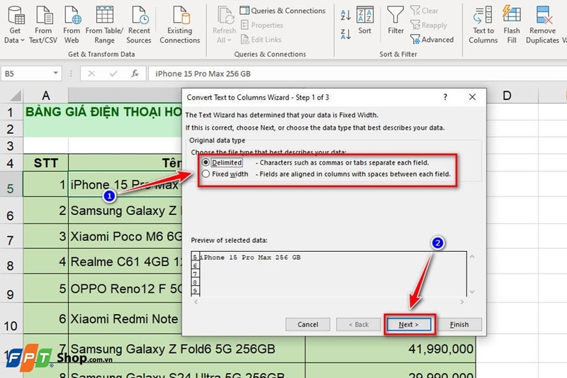 Tách 1 ô thành 2 ô trong Excel - Ảnh 05