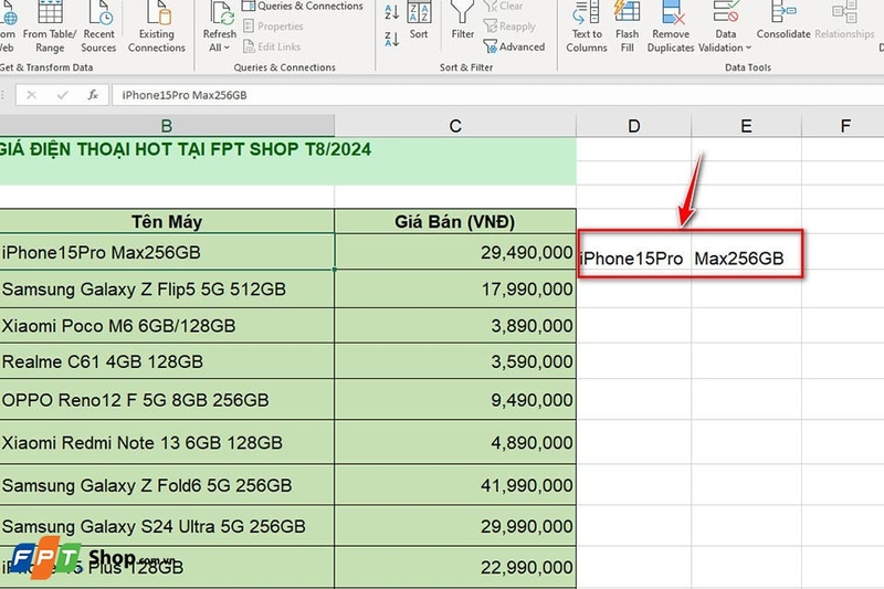 Tách 1 ô thành 2 ô trong Excel - Ảnh 09