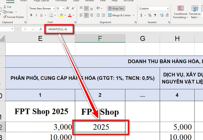 Cách trích xuất số hoặc văn bản từ Excel - 04