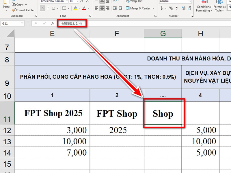 Cách trích xuất số hoặc văn bản từ Excel - 05