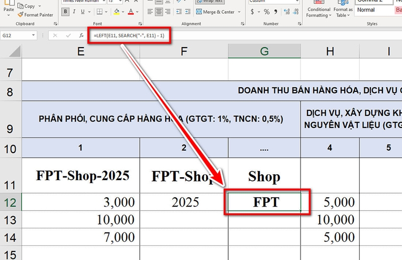 Cách trích xuất số hoặc văn bản từ Excel - 06