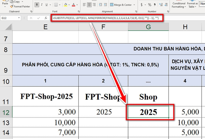 Cách trích xuất số hoặc văn bản từ Excel - 07