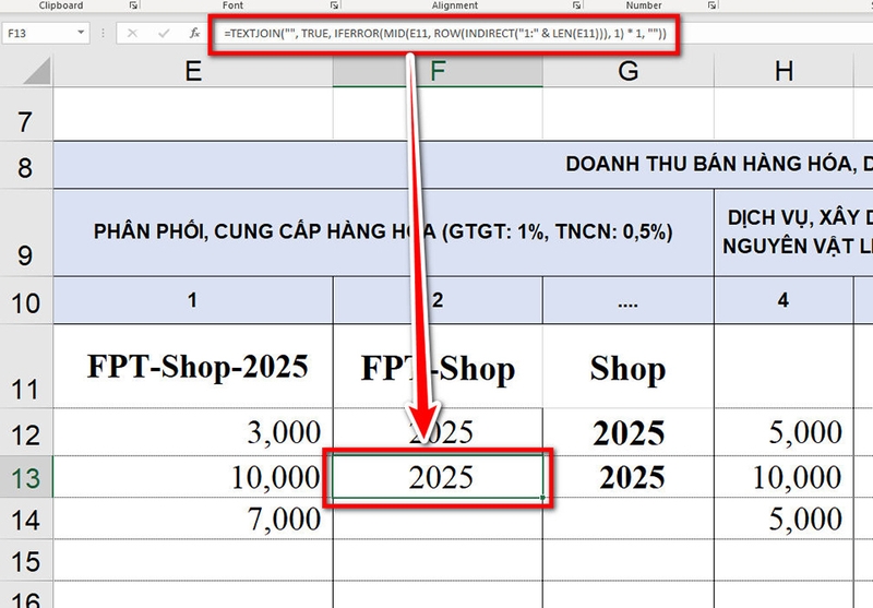 Cách trích xuất số hoặc văn bản từ Excel - 09