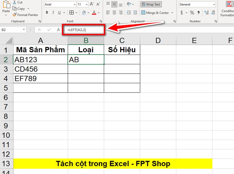 Tách cột trong Excel - 09