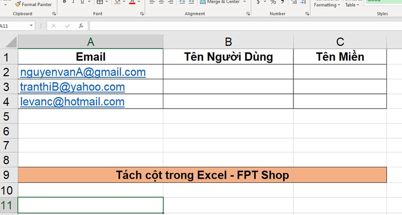 Tách cột trong Excel - 12