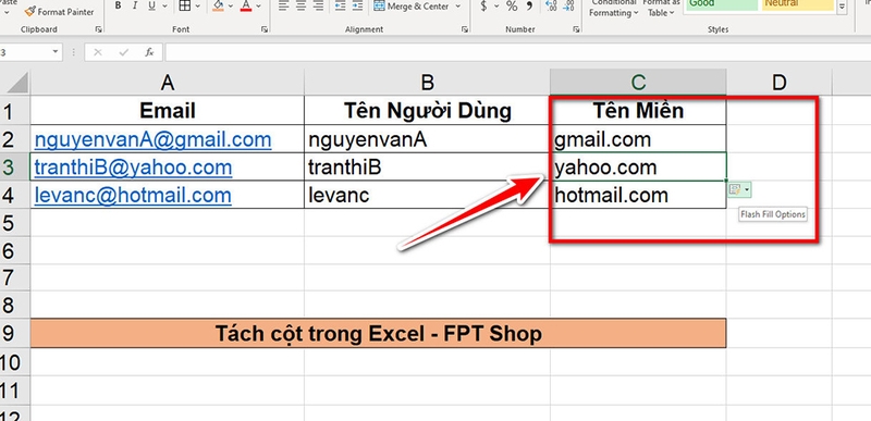Tách cột trong Excel - 14