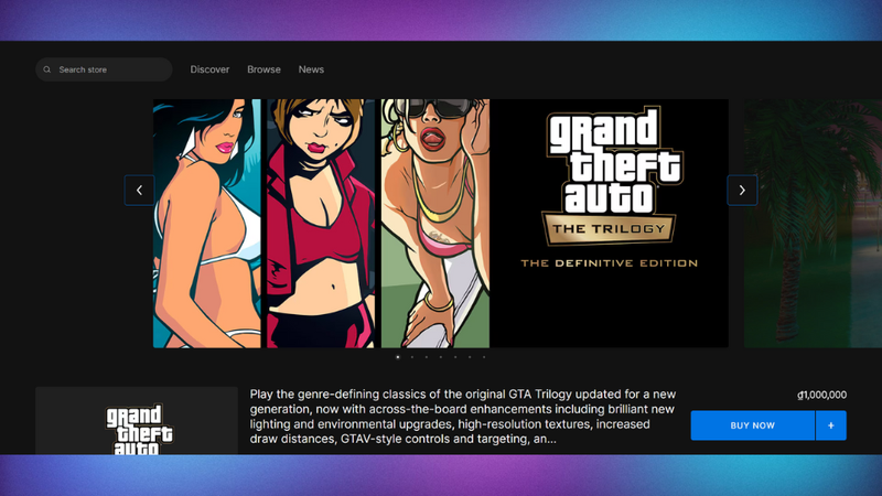 Mua Vice City trên Epic Games