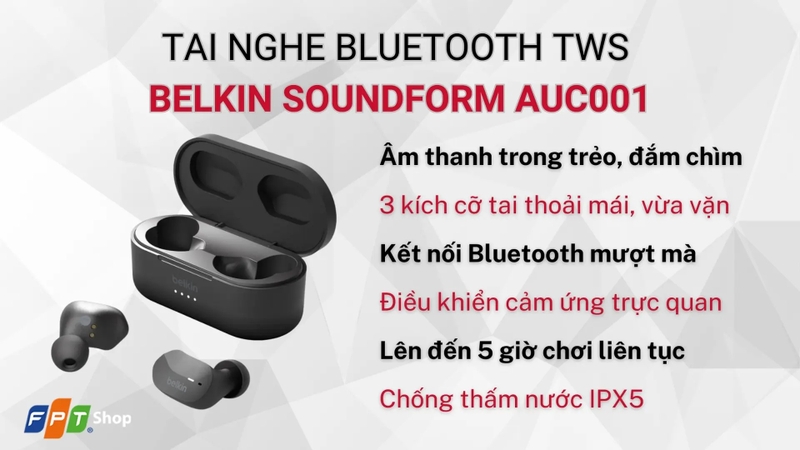Tai nghe Belkin tận hưởng âm nhạc cả ngày dài