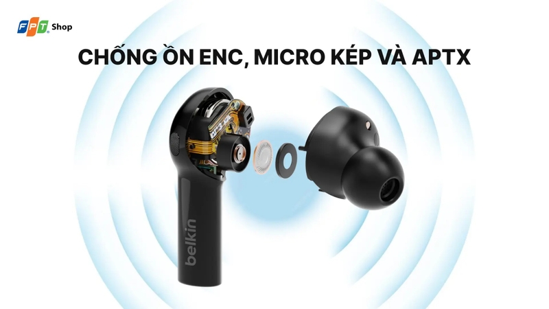 Tai nghe Belkin trò chuyện rõ ràng với công nghệ chống ồn