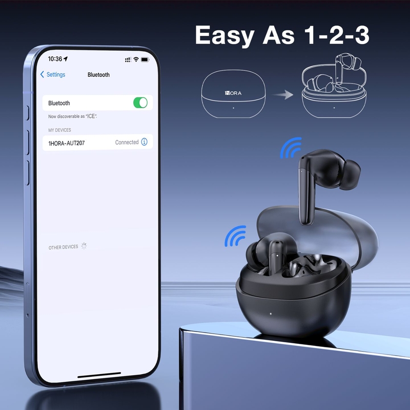 Tai nghe bluetooth 1Hora AUT207 Kết nối đơn giản chỉ với vài bước