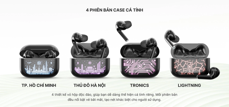 Tai nghe Bluetooth nhét tai Alpha Works Flex 100 bốn phiên bản hộp sạc độc đáo theo chủ đề