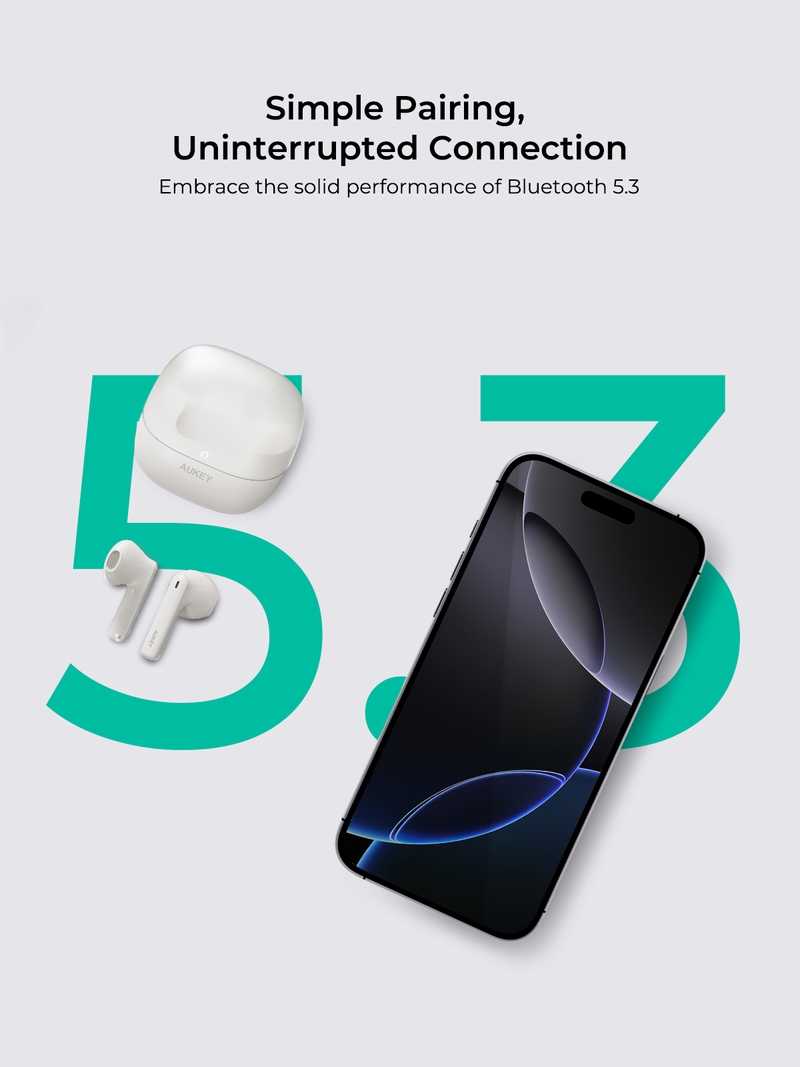 Tai nghe Bluetooth nhét tai Aukey EP-M4 Kết nối ổn định với công nghệ Bluetooth 5.3