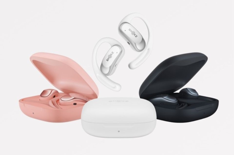 Shokz OpenFit Air kiểu dáng ánh bạc sang trọng
