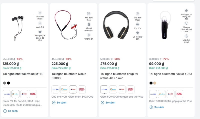 các loại tai nghe iValue tại FPT Shop