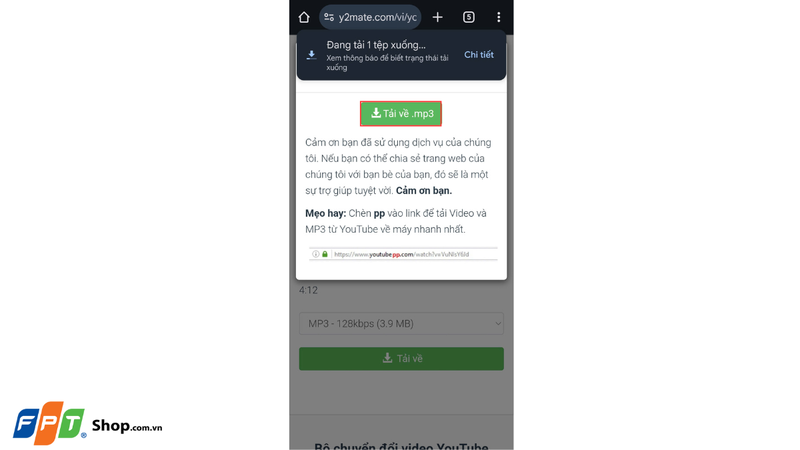 Cách tải nhạc YouTube về điện thoại Android 3