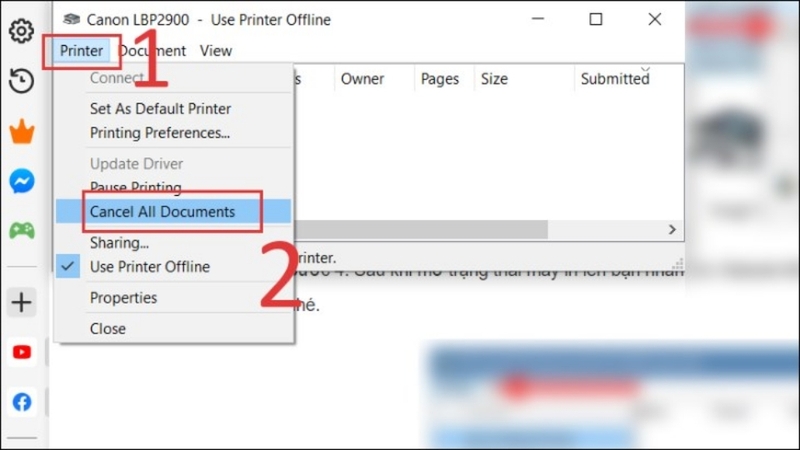 Click chọn Cancel All Documents