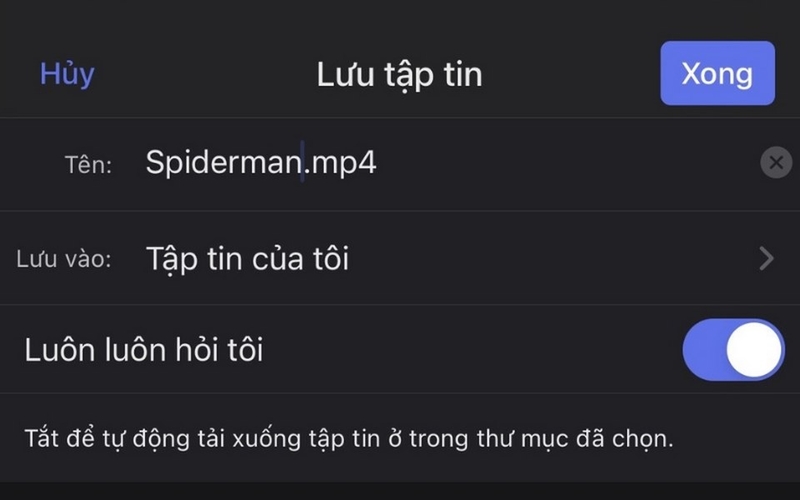 Lưu thông tin quan trọng của tập tin