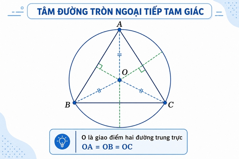tâm đường tròn ngoại tiếp tam giác ảnh 2