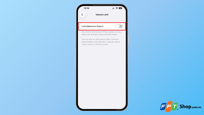 Vô hiệu hóa tính năng Volume Limit 3