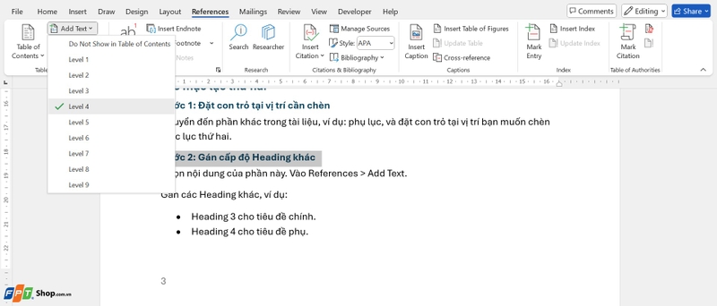 tạo 2 mục lục trong Word ảnh 8