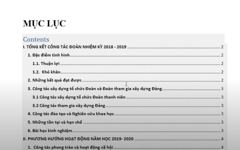 tạo 2 mục lục trong Word ảnh 11