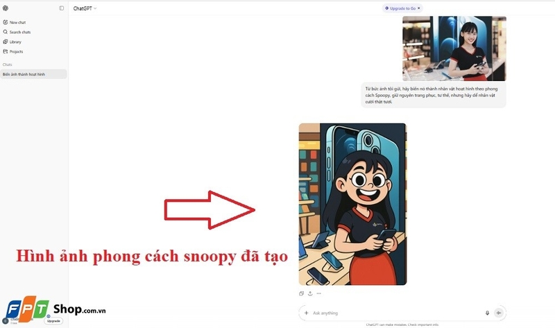 tạo ảnh phong cách Snoopy bằng chatgpt 5