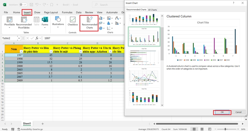 Tạo biểu đồ excel tự động cập nhật dữ liệu hình 5