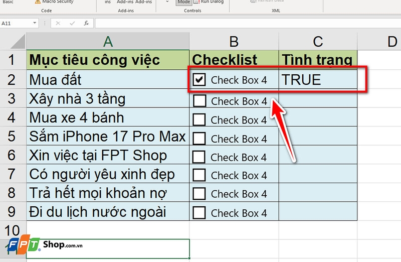 Cách tạo checklist trong Excel - 10