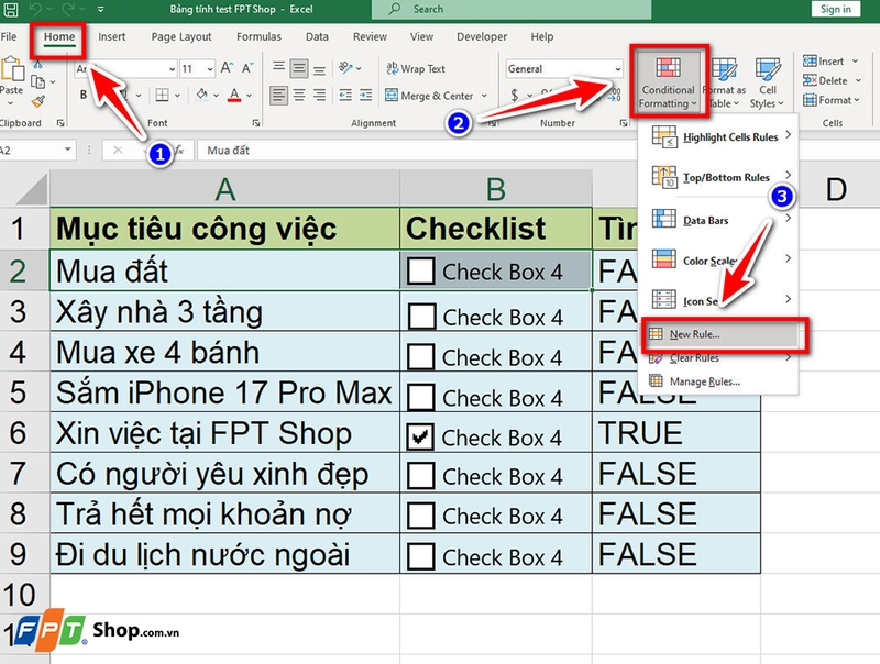 Cách tạo checklist trong Excel - 11