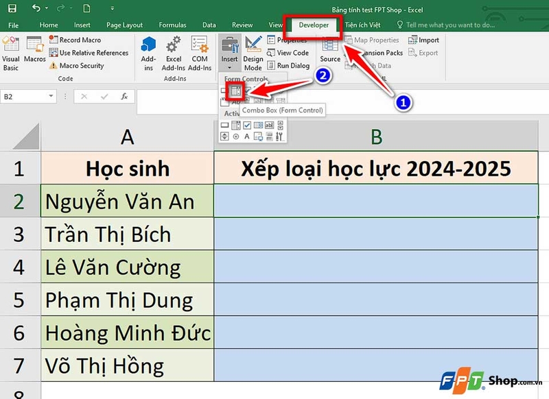 Cách tạo Combo Box trong Excel - 08