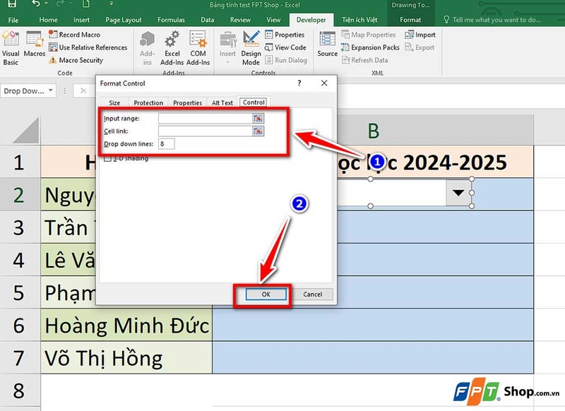 Cách tạo Combo Box trong Excel - 07