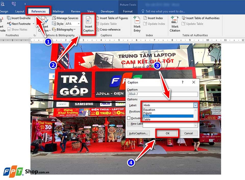 Cách tạo danh mục hình ảnh trong Word - 04