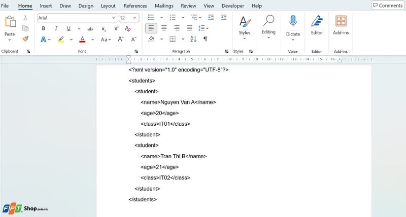 Hướng dẫn tạo file XML trong Word ảnh 2