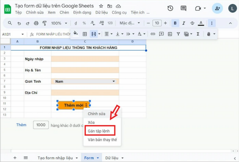 Bạn cần nhấp chuột phải vào nút button