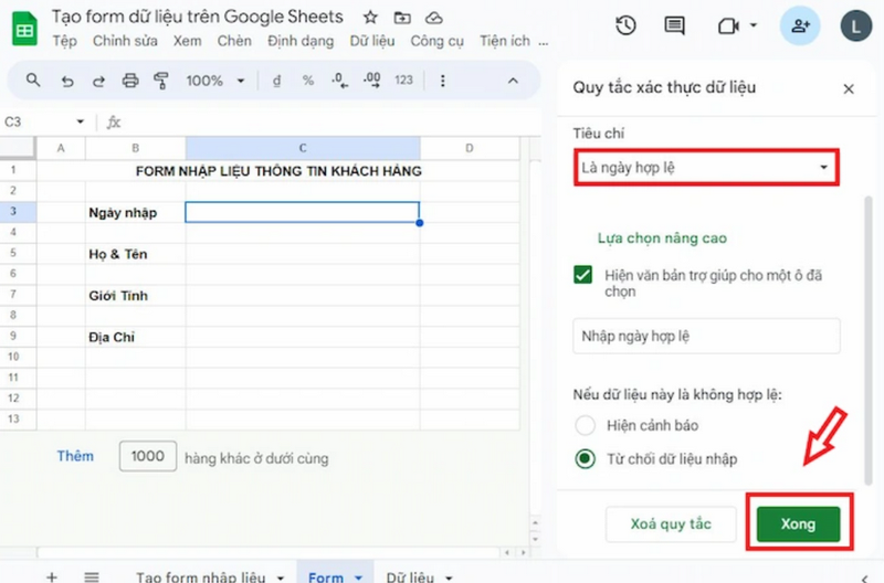 Bạn hãy Nhấn “Xong” để lưu cài đặt