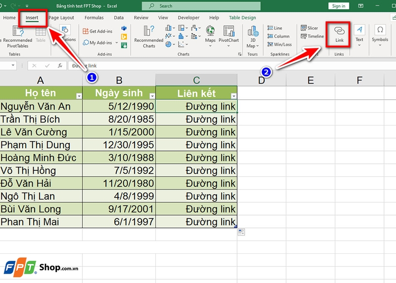 Cách tạo gợi ý cho hyperlink trong Excel - 03