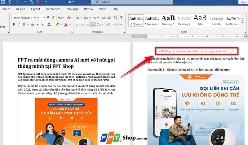 Cách tạo Header, Footer khác nhau trên Word - 04