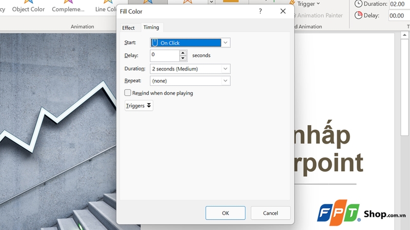 Đặt thời gian lặp lại dưới Timing