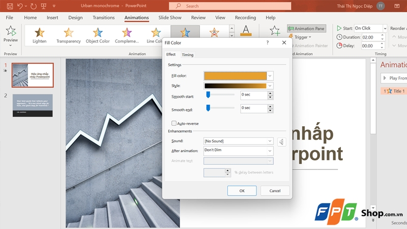 Tạo hiệu ứng nhấp nháy trong PowerPoint khá đơn giản