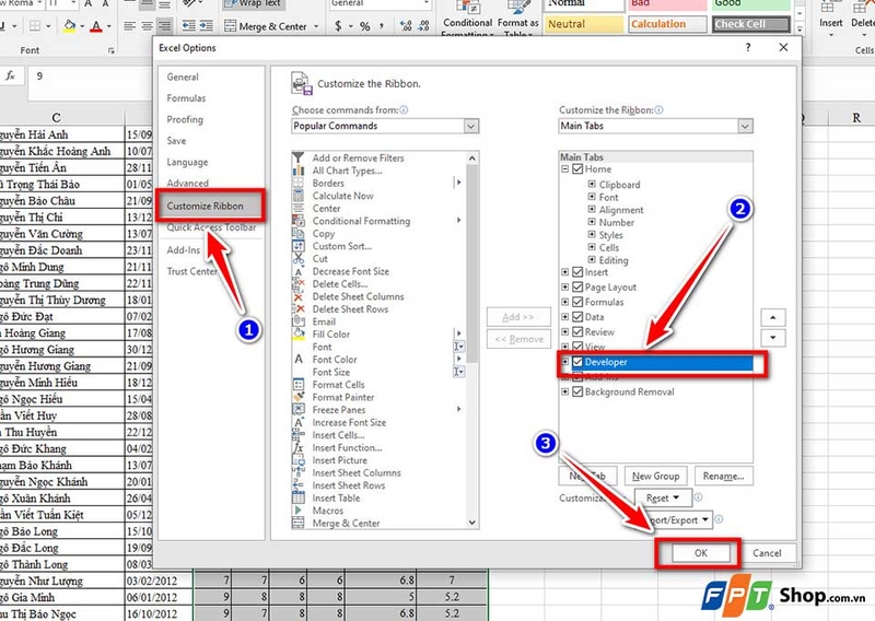 Thêm hộp kiểm vào bảng tính Excel - 08