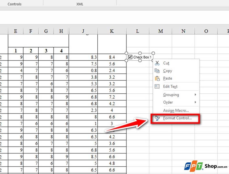 Thêm hộp kiểm vào bảng tính Excel - 05