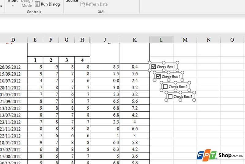 Thêm hộp kiểm vào bảng tính Excel - 04